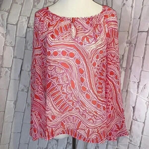 TRINA TURK long sleeve lightweight blouse